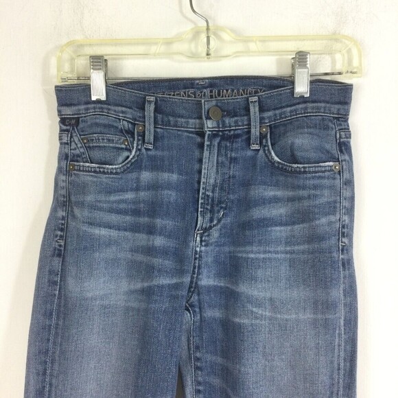 Citizens Of Humanity Rocket Crop High Rise Skinny Blue Denim Jeans Women Size 26 - Picture 10 of 11